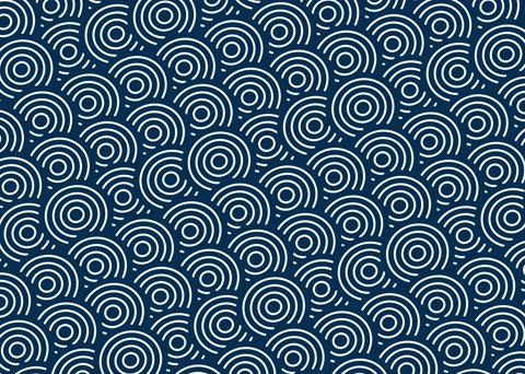 White concentric circles pattern on a dark blue background.