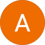 White capital letter A on an orange circle.