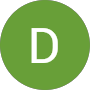 White uppercase letter D on a green circle.